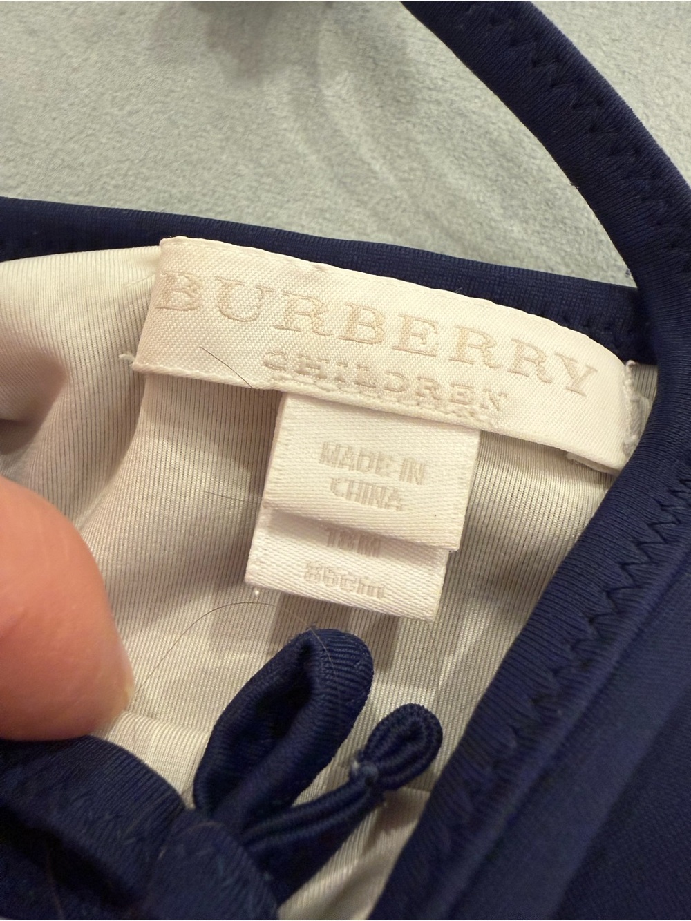 Burberry Peplum One-Piece Swimsuit with Check Trim - Picture 4 of 4